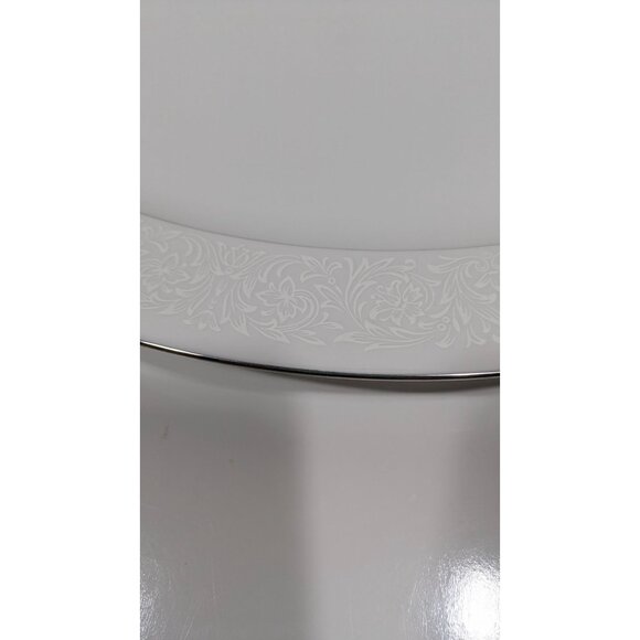 Majestic China Japan Plymouth Oval Serving Platter White Silver Floral Elegant - Picture 7 of 12